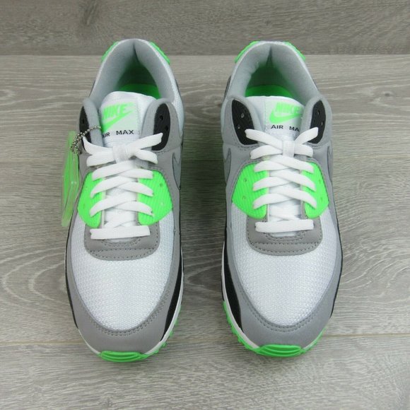 Nike Air Max 90 Athletic Shoes Gray Lime Green - Picture 5 of 10